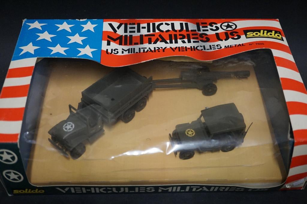 Solido US military set - GMC, Willys jeep en 105 kanon, Hobby en Vrije tijd, Ophalen of Verzenden