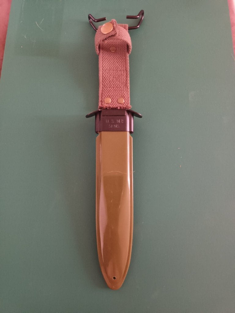 Fourreau M8A1 repro, Enlèvement ou Envoi, Armée de terre, Couteau ou Poignard