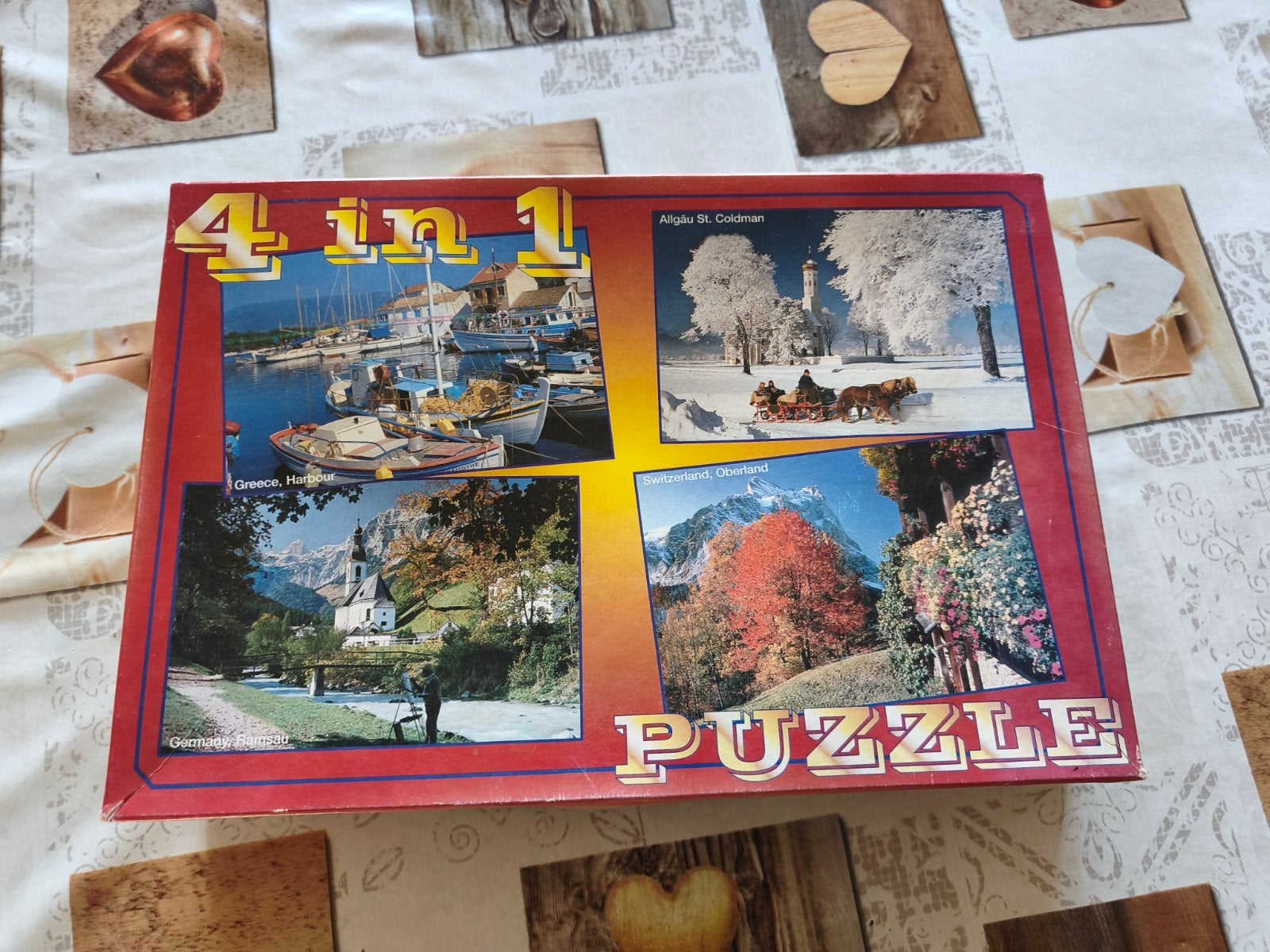 Vier puzzels in 1 doos Gratis, Hobby en Vrije tijd, Ophalen