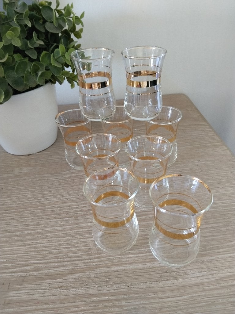 9 vintage jenever glaasjes, Enlèvement ou Envoi, Comme neuf