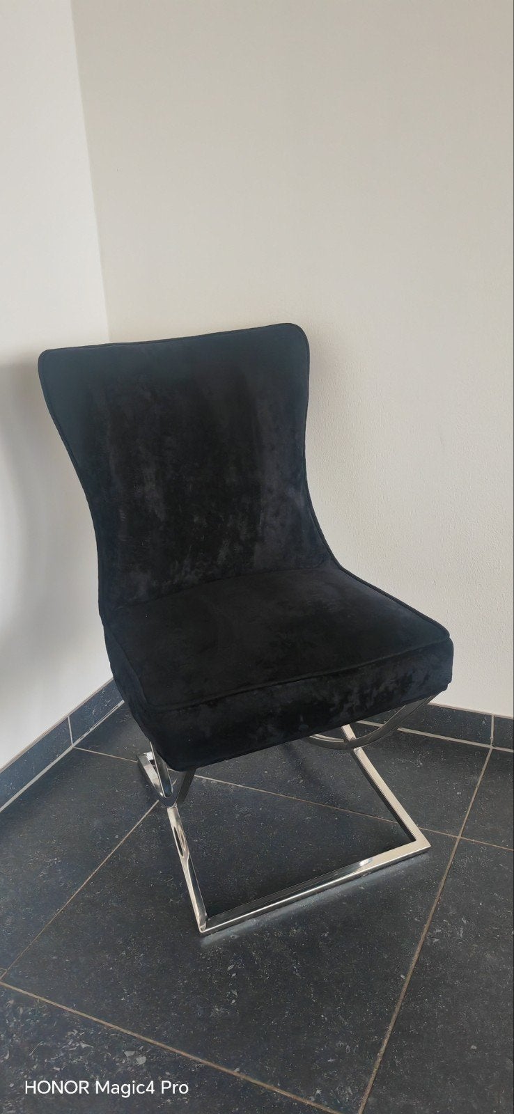 6x eet stoelen, stoelen, zwart, eettafel stoelen., Ophalen, Gebruikt, Zwart, Metaal