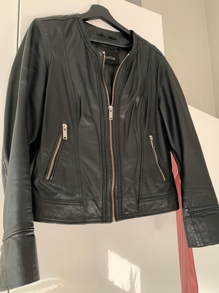Zwart leren jasje, Kleding | Dames, Jassen | Zomer, Ophalen of Verzenden, Zo goed als nieuw, Maat 38/40 (M), Zwart
