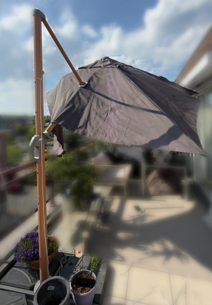 tuinparasol 3x4 meter, Ophalen, Verstelbaar, 3 tot 4 meter, Zweefparasol