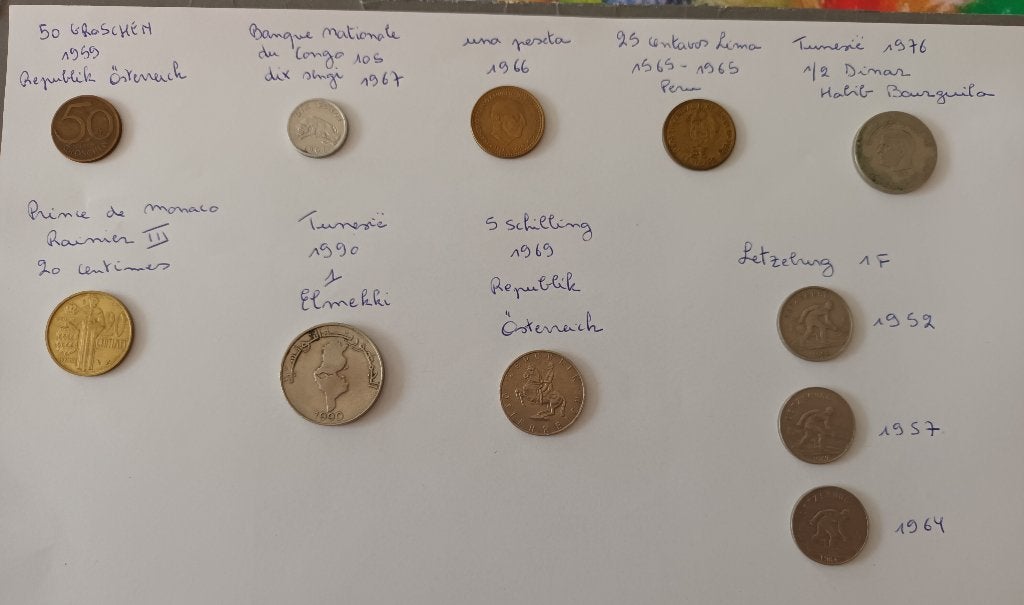 lot oude internationale munten, Ophalen, Munten