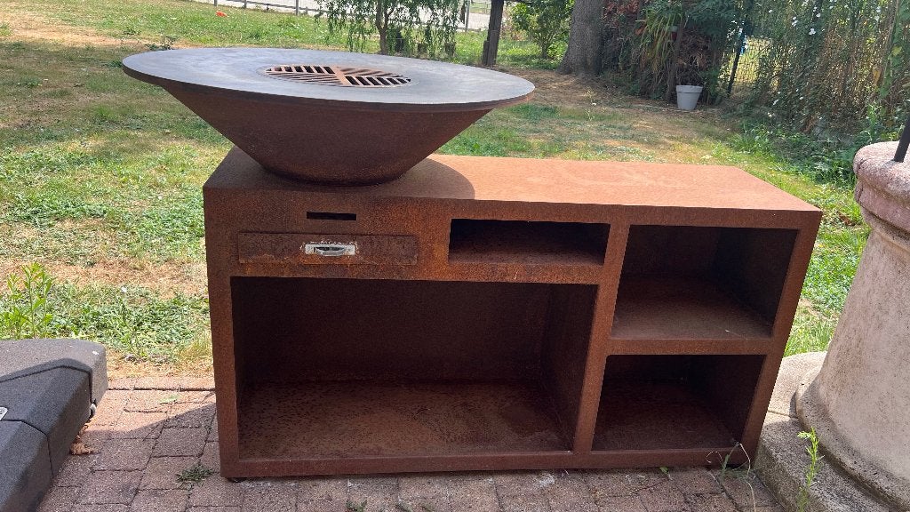 Ofyr Cortenstaal T&T Design, Tuin en Terras, Ophalen, Houtskool, T&T Design, Zo goed als nieuw