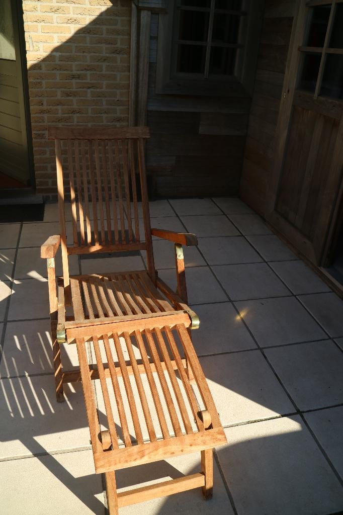 Tuinzetel, Tuin en Terras, Tuinstoelen, Ophalen, Zo goed als nieuw, Teakhout, Verstelbaar