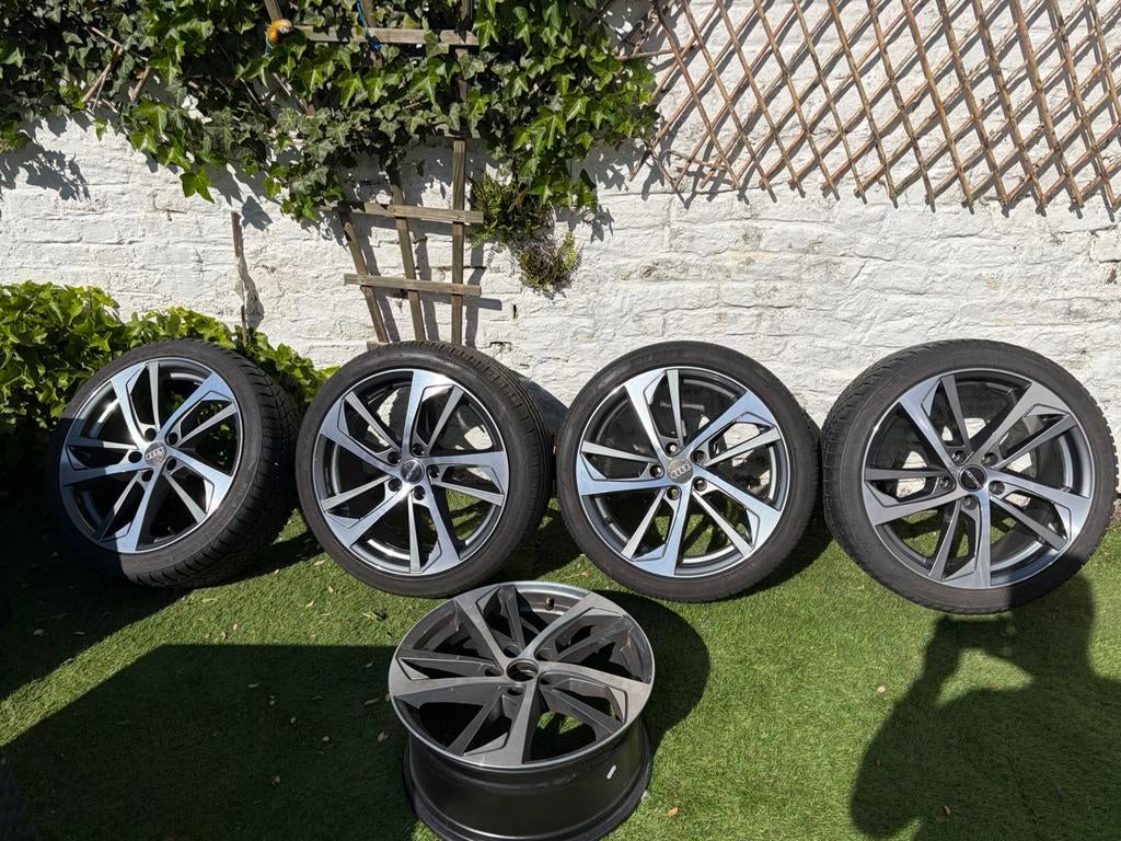 Audi 4 Jantes KATANA 18" Anthracite Diamond + Pneus., Enlèvement, 18 pouces, Jante(s)