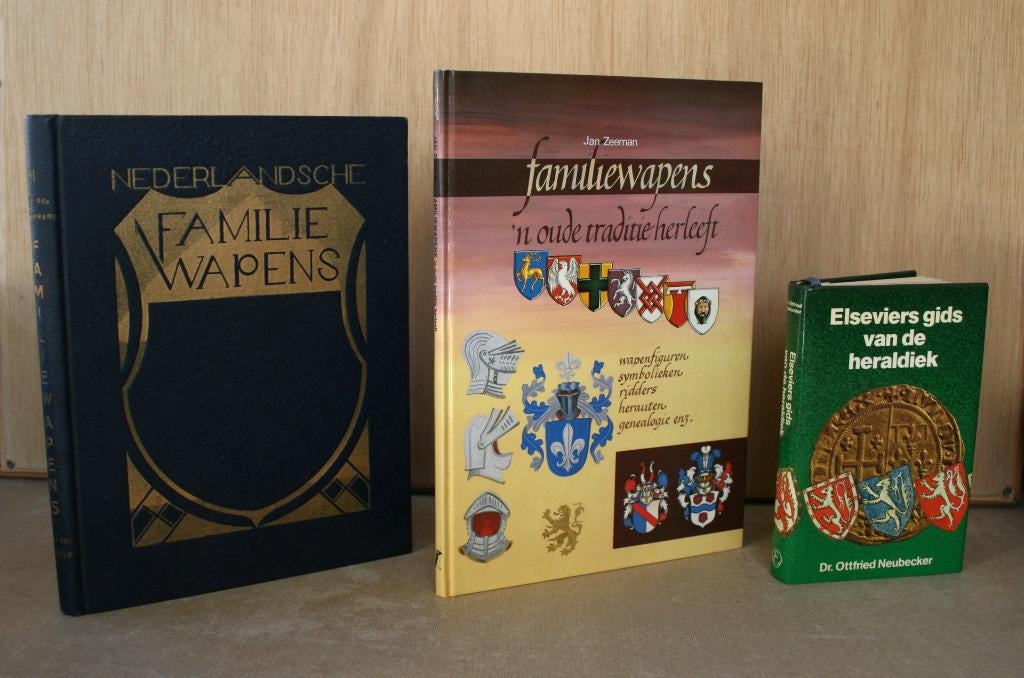Heraldiek: wapenfiguren, symboliek, ridders, genealogie,..., Livres, Histoire nationale, Enlèvement ou Envoi, Utilisé, Diverse auteurs