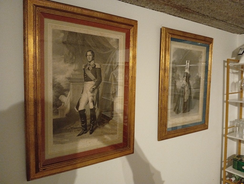 Paire de gravures anciennes, Antiek en Kunst, Ophalen, Ingelijst, 1800 - 1899, Portret