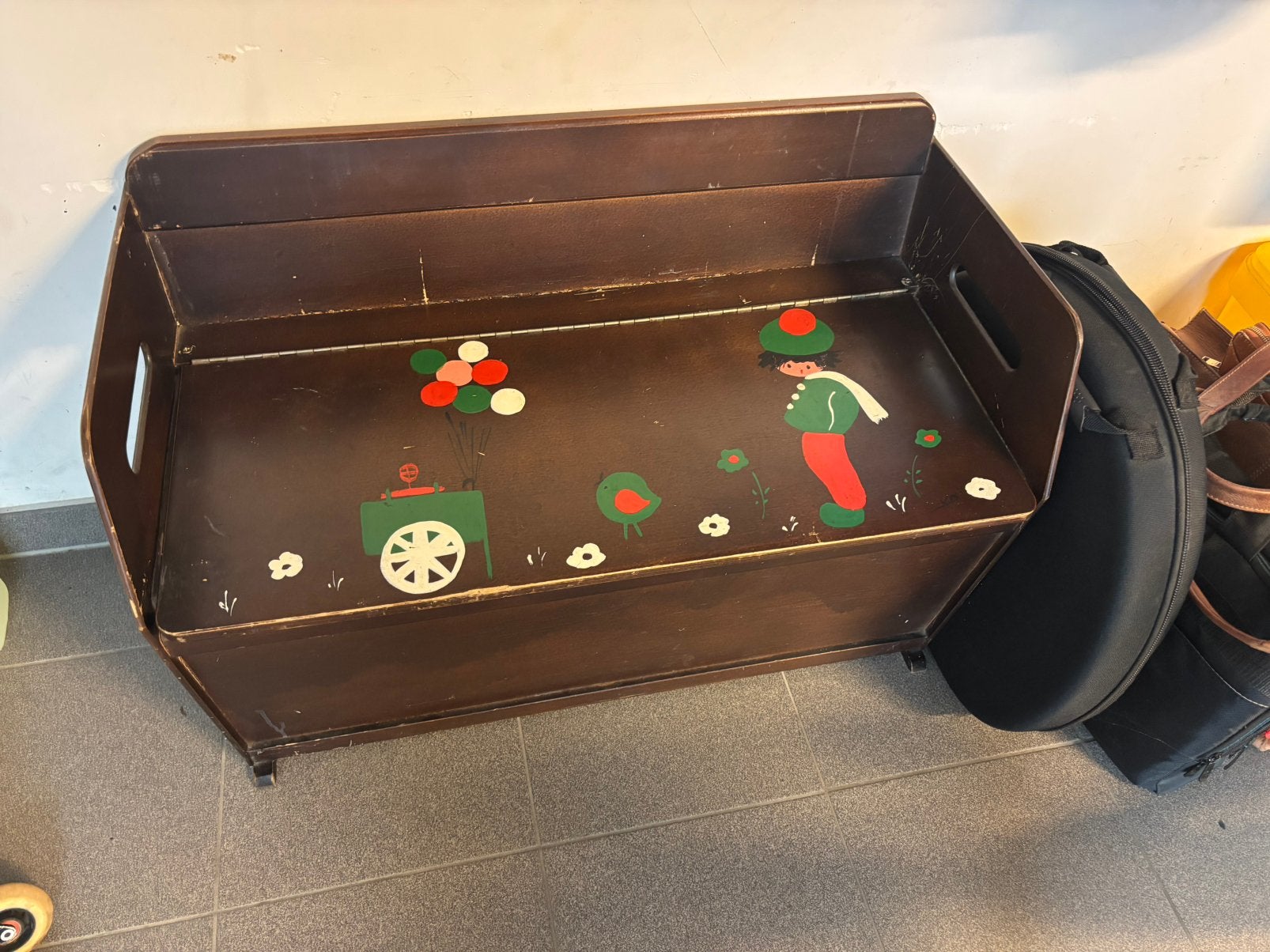 Vintage/Retro solide houten opbergkoffer, Huis en Inrichting, Woonaccessoires | Kisten, Ophalen, Zo goed als nieuw