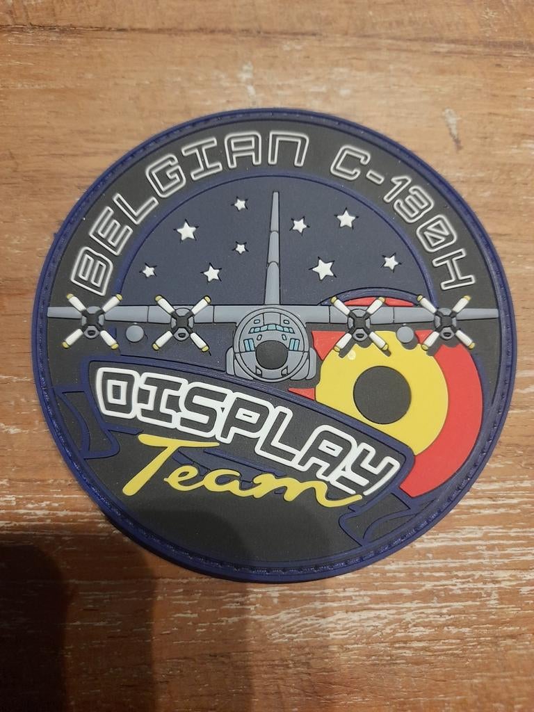 Patch Display Team Belgian C130H (3D PVC) uniek, Ophalen of Verzenden, Zo goed als nieuw, Patch, Badge of Embleem