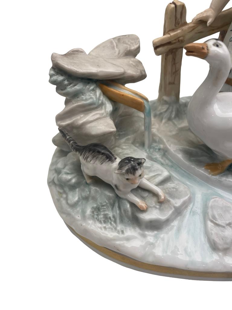 Groupe en porcelaine allemande – Fillette aux oies, Antiquités & Art, Antiquités | Porcelaine, Enlèvement ou Envoi