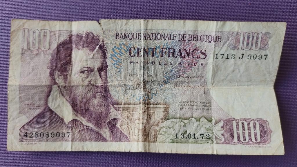Billet belge de 100 fr, Enlèvement ou Envoi, Belgique