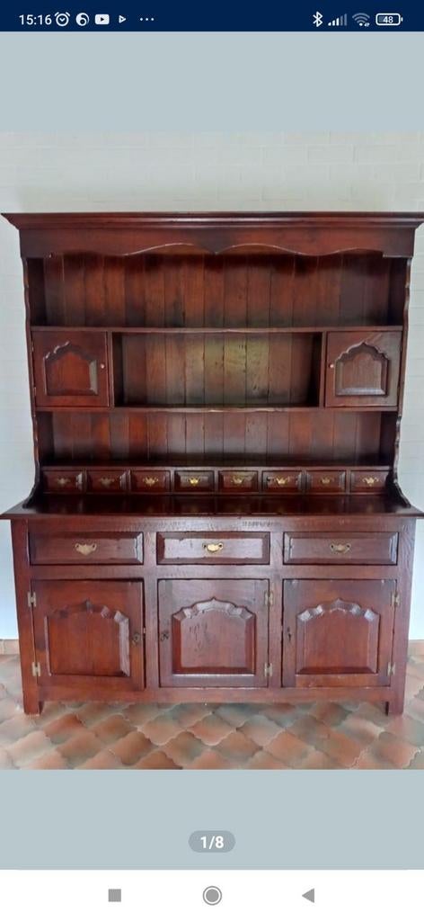 Buffet ancien en chêne, Avec tablette(s), 150 à 200 cm, Comme neuf, Enlèvement