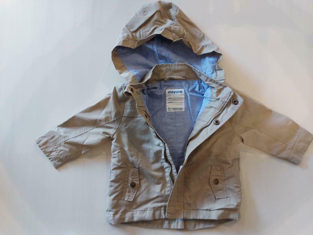 Babyjasje Mayoral - Beige/Lichtblauw - 74cm/9m, Kinderen en Baby's, Ophalen, Mayoral, Zo goed als nieuw, Jasje