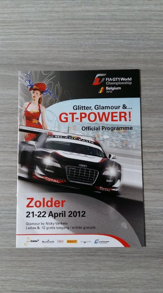 Fia GT1 World Championship 2012 Circuit Zolder - Programme, Enlèvement ou Envoi, Comme neuf, Général