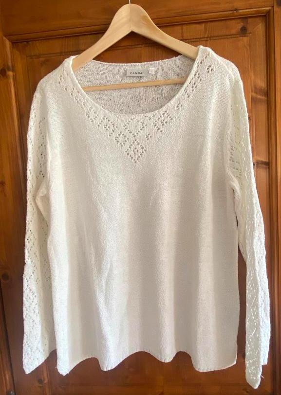 Pull d'été blanc Canda Dales taille L, Envoi, Porté, Taille 42/44 (L)