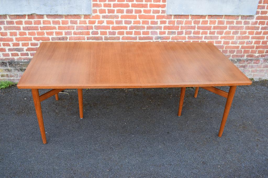 Arne Vodder grote teakhouten tafel, Ophalen, Teakhout, 200 cm of meer, 50 tot 100 cm