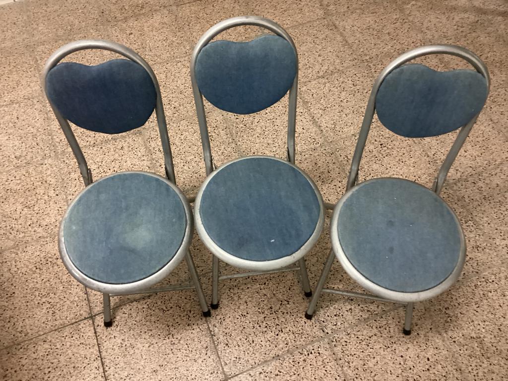 3 opklapbare stoelen, Tuin en Terras, Gebruikt