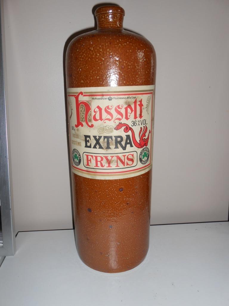 Grote stenen kruik Genever Fryns Hasselt . 5 liter, Verzamelen, Ophalen of Verzenden