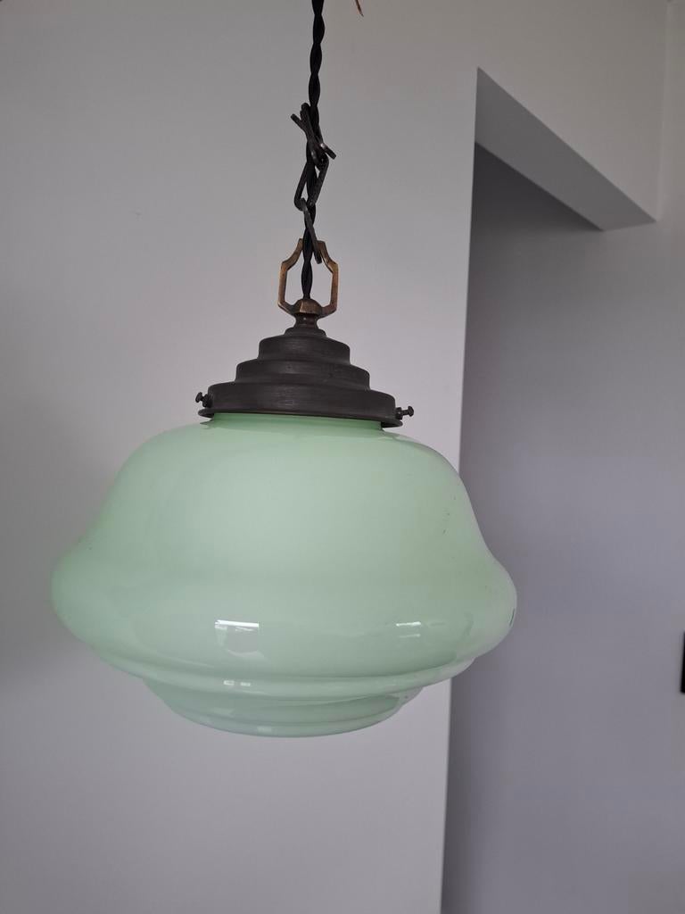 Lampe suspendue art déco en opaline, Enlèvement