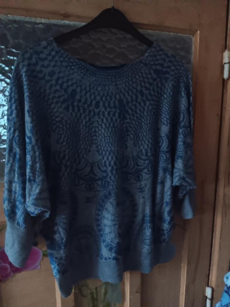 Blouse manches longues Desigual, Gris, Enlèvement ou Envoi, Taille 36 (S), Comme neuf