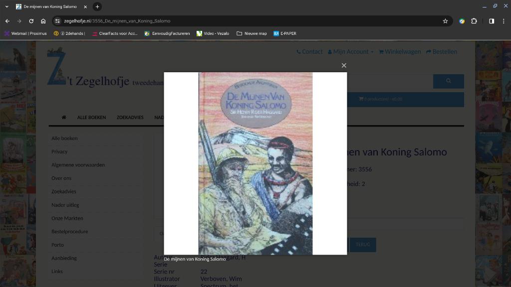 De mijnen van Koning Salomon, Livres, Romans, Comme neuf, Europe autre, Enlèvement ou Envoi