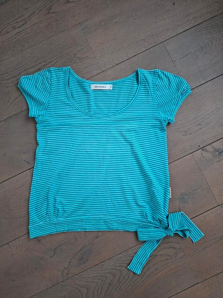 Maat 164 : bloesje t-shirt Van Hassels blauw, Enlèvement ou Envoi, Chemise ou À manches longues, VAN HASSELS., Comme neuf