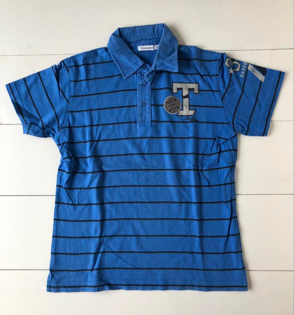 polo t-shirt Terre Bleu 152 blauw gestreept, Gebruikt, Ophalen of Verzenden, Terre Bleu, Shirt of Longsleeve