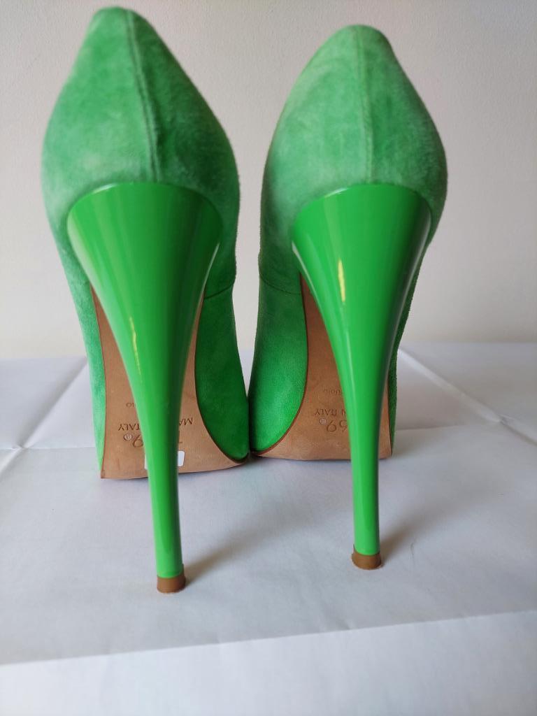 868B* 1969 sexy groene volledig leren pumps high heels (36), Kleding | Dames, Pumps, Verzenden, Zo goed als nieuw, Groen