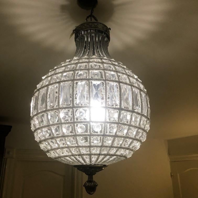 Nieuwe nikkel hanglamp LUCHTER Eichholtz model Emperor2, Enlèvement, Comme neuf, Verre