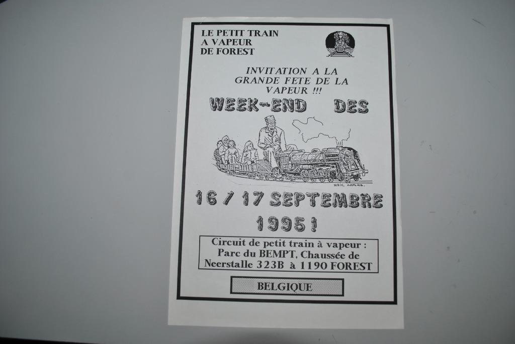 Affiche Train vapeur Forest 1995 Format A4, Envoi, Utilisé