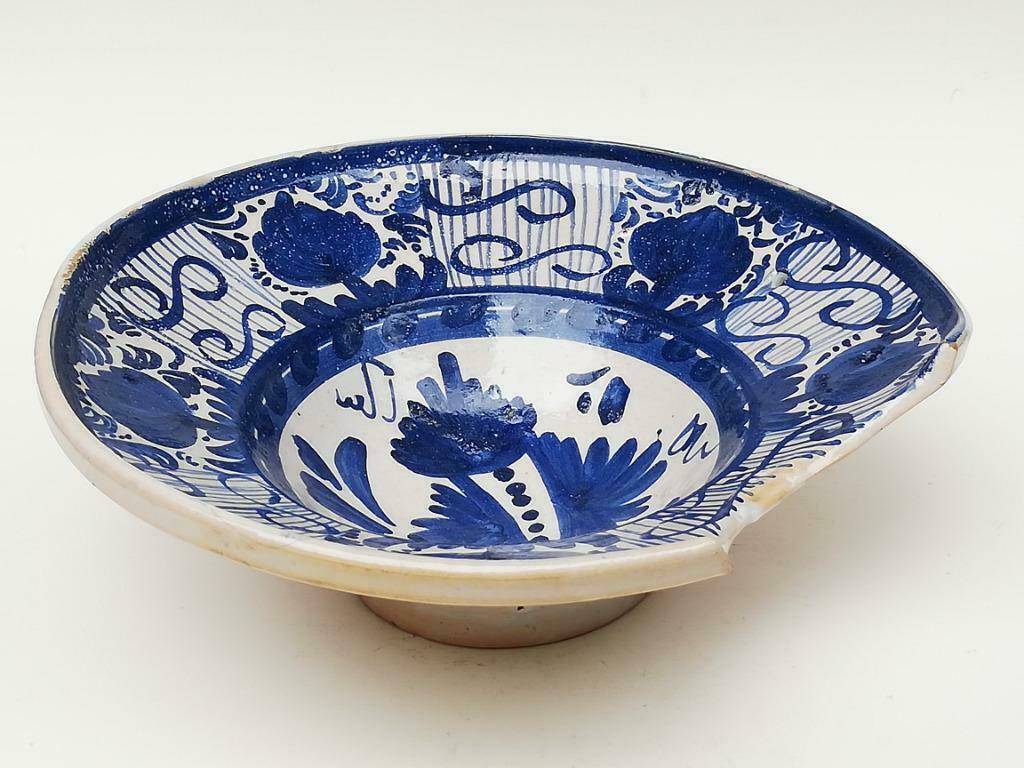 Mooi scheerbekken in faience met blauw decor - Zuid-Europees, Antiek en Kunst, Ophalen of Verzenden