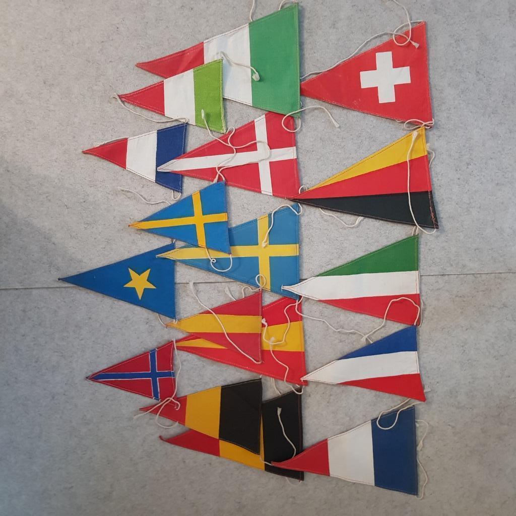 Vintage vaantjes van landen, 25 stuks, Ophalen of Verzenden