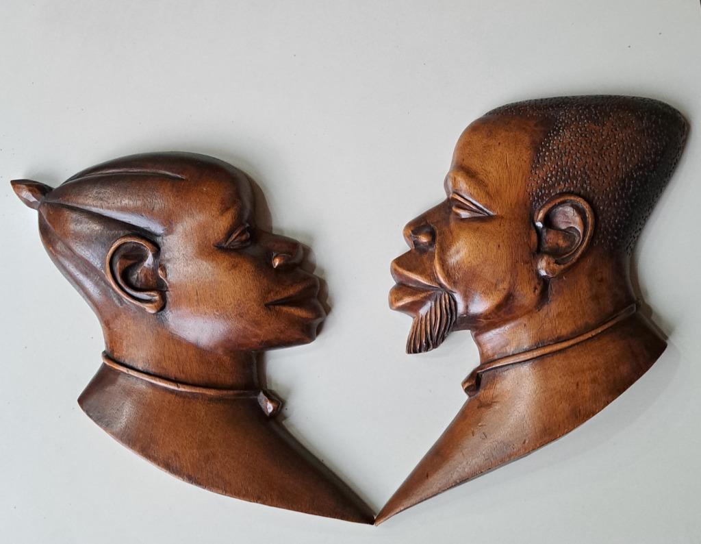 Profil Couple africain, année 50-60, Antiquités & Art, Enlèvement