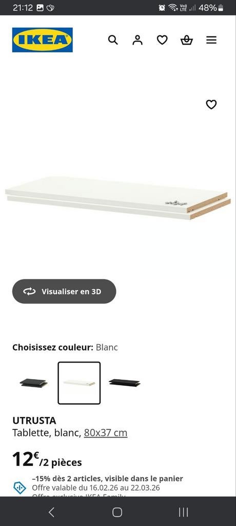 Planches étagère Utrusta ikea, Ophalen of Verzenden