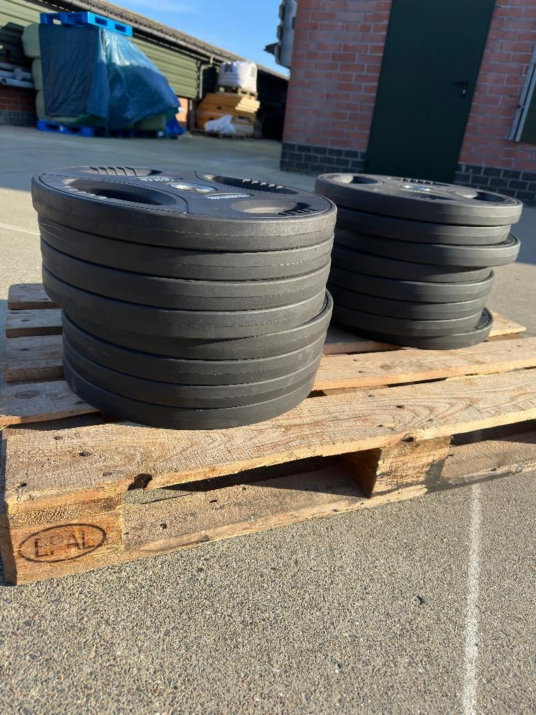 Fitribution 20kg polyurethane plates, Ophalen, Zo goed als nieuw, Benen, Halterschijven