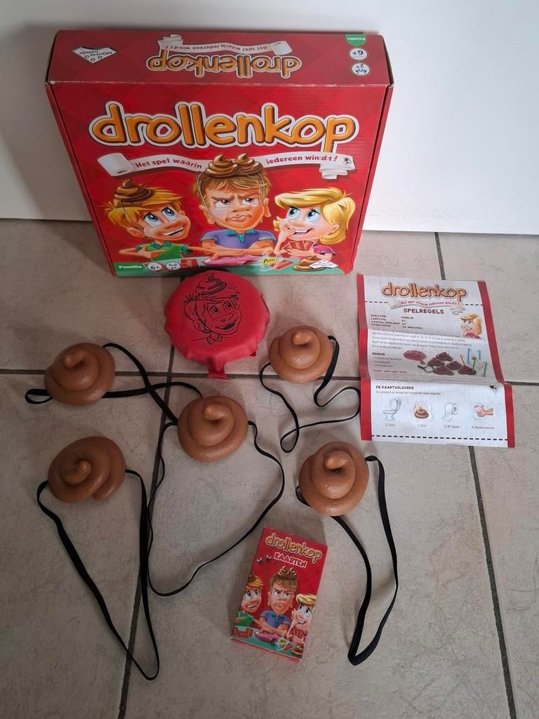 Gezelschapsspel Drollenkop, het spel waarin iedereen win(d)t, Ophalen of Verzenden, Zo goed als nieuw, Identity Games