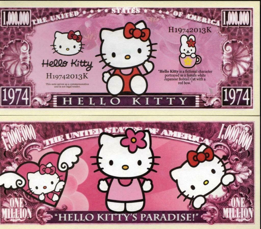 USA 1 million US $ bankbiljet 'Hello Kitty' (Sanrio) NIEUW, Envoi, Amérique du Nord, Billets en vrac
