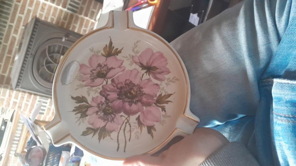 Oude authentieke assenbak met stempel, Antiek en Kunst, Ophalen