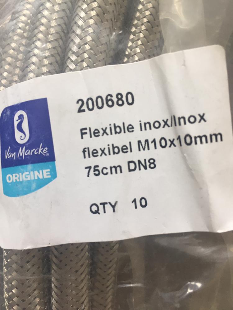 10Flexible d'alimentation inox van marcke dn8 M10X10mm 75cm, Enlèvement ou Envoi, Neuf, Inox