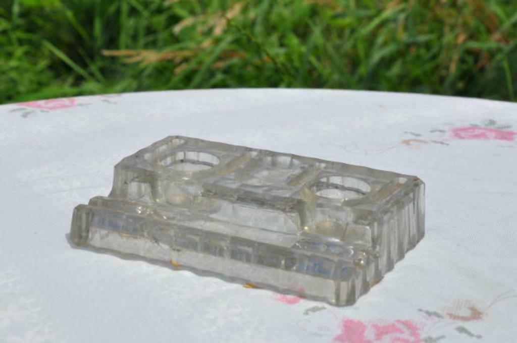 §  double encrier en verre, Ophalen of Verzenden