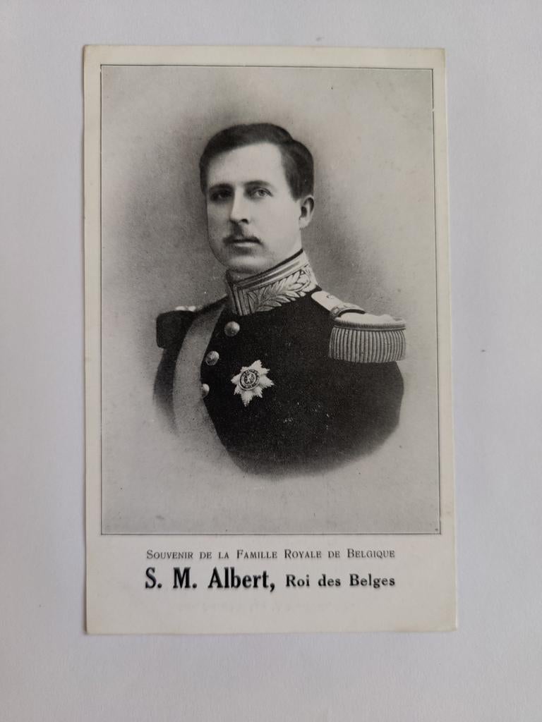 S. M. Albert Roi des Belges, Verzamelen, Ophalen of Verzenden, Gebruikt, Kaart, Foto of Prent