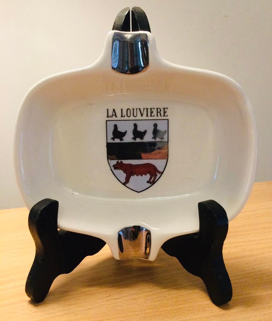 Schitterende Boch asbak met het wapen van La Louvière, Antiek en Kunst, Antiek | Keramiek en Aardewerk