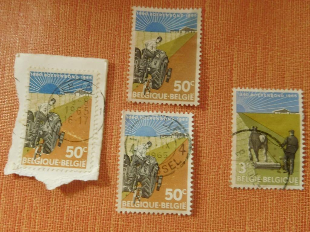5 Belgische postzegels Boerenbond 1965, Postzegels en Munten, Postzegels | Europa | België, Ophalen of Verzenden, Gestempeld