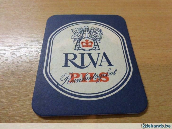 1 oud bierviltje riva   brouwerij riva, Verzamelen, Biermerken, Ophalen of Verzenden, Gebruikt