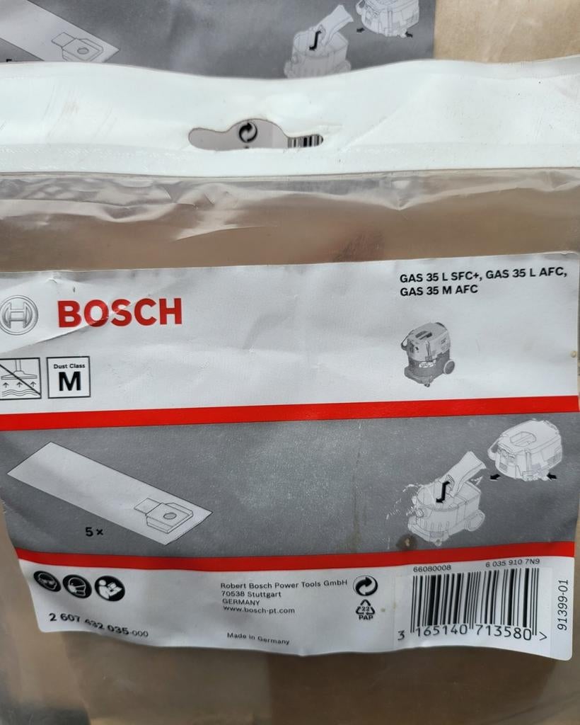 Stofzuigerzakken voor bouwstofzuiger Bosch, Ophalen, Nieuw