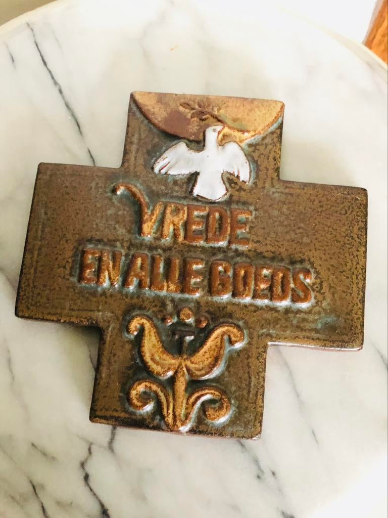 Vintage - Keramiek - Kruis, Antiek en Kunst, Ophalen of Verzenden