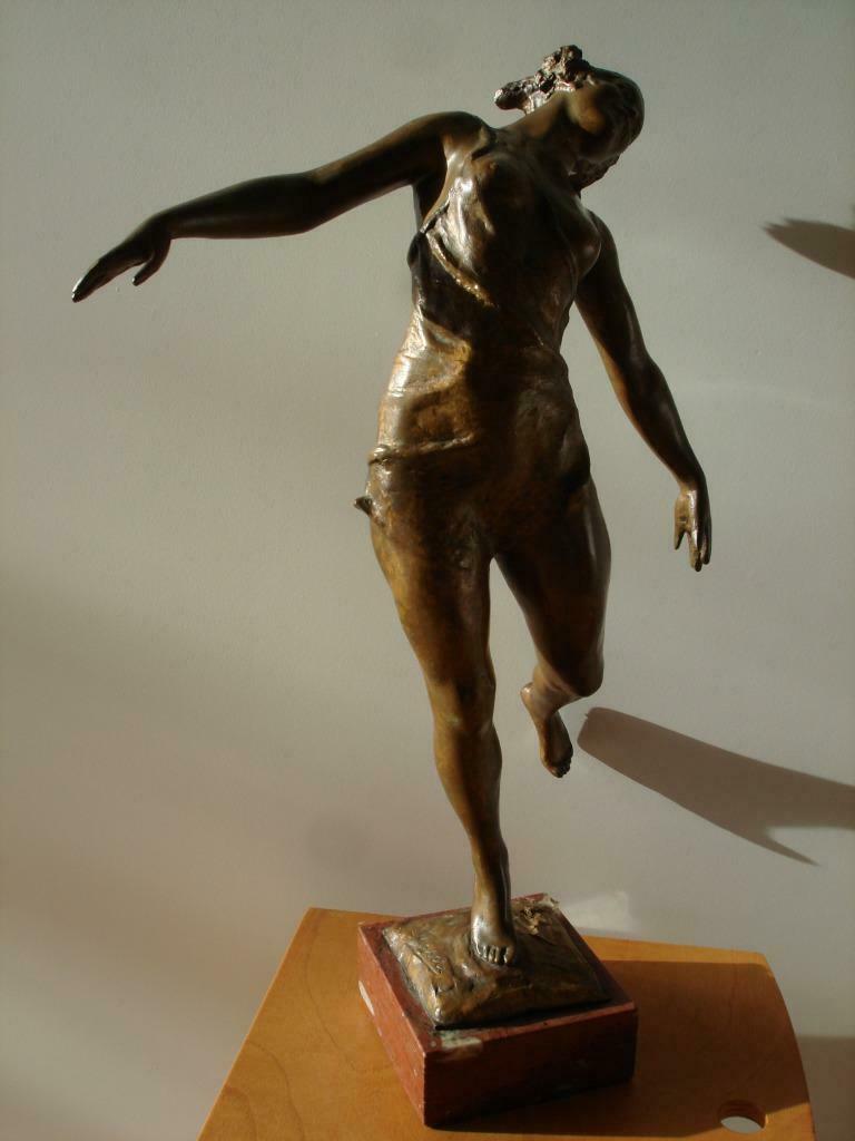 Louis MASCRE c1900 bronze PETERMANN BXL danseuse Art Nouveau, Enlèvement