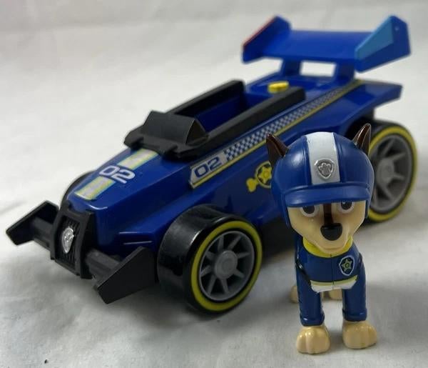 Paw Patrol Chase Ready Race Rescue Deluxe figuur en auto, Verzenden, Zo goed als nieuw